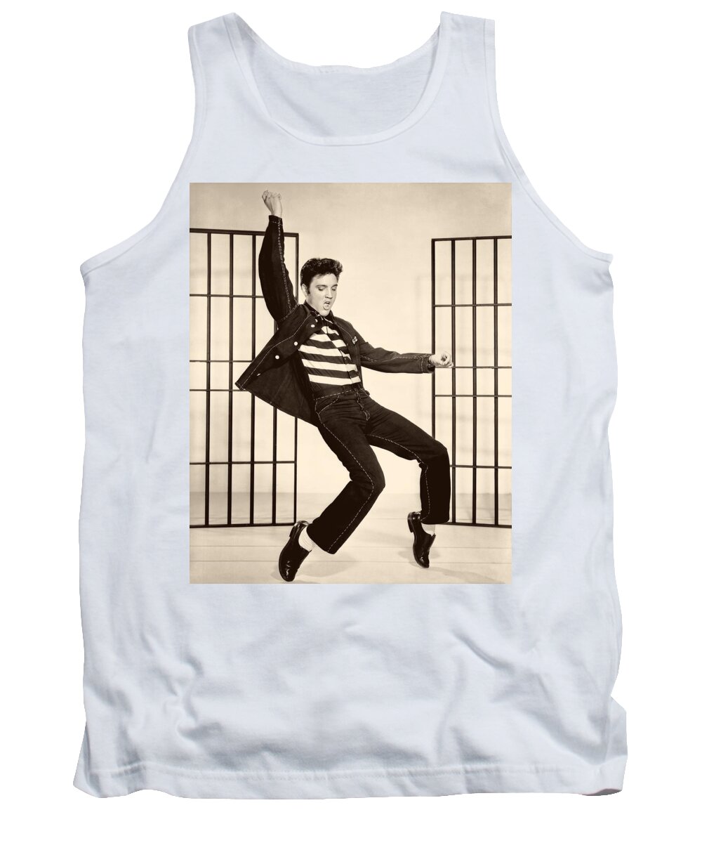 Publicity Photo Tank Top featuring the photograph Elvis Presley in Jailhouse Rock 1957 #1 by Mountain Dreams