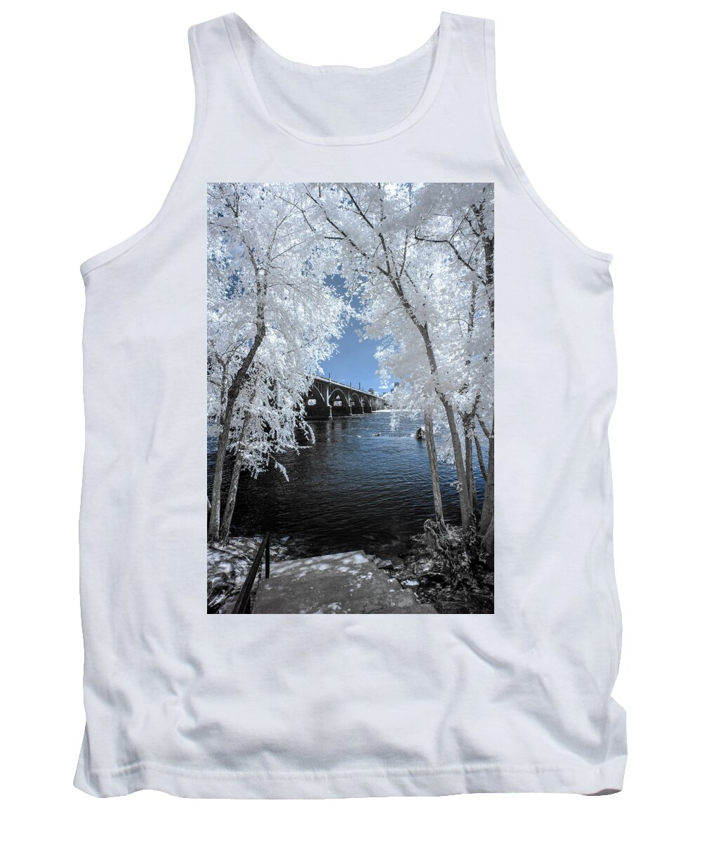 Gervais Street Bridge Tank Top featuring the photograph Gervais St. Bridge in Surreal Light by Charles Hite
