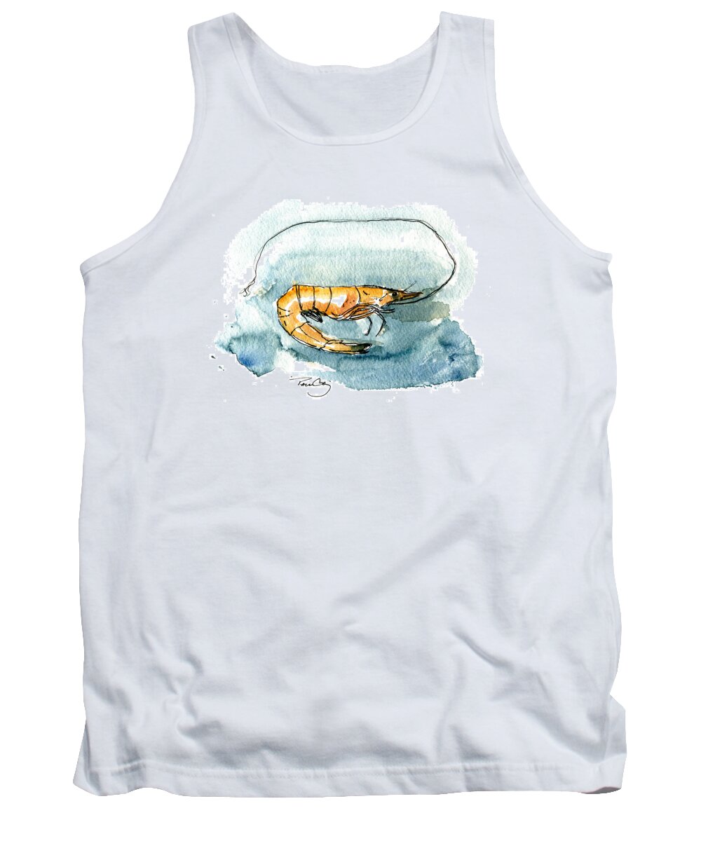 Gulf Of Mexico Tank Top featuring the painting Gulf Shrimp by Paul Gaj