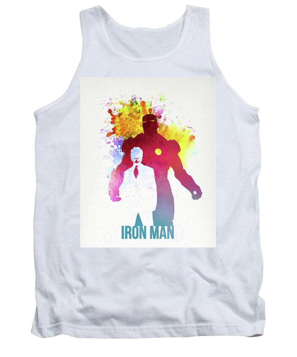Superheroes Tank Top featuring the painting Iron Man #1 by Art Popop