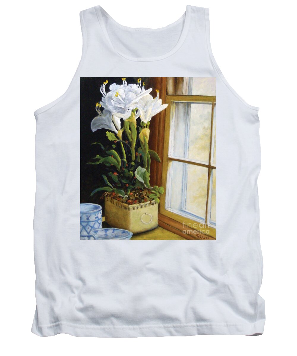 Art Tank Top featuring the painting Lillies by Richard T Pranke