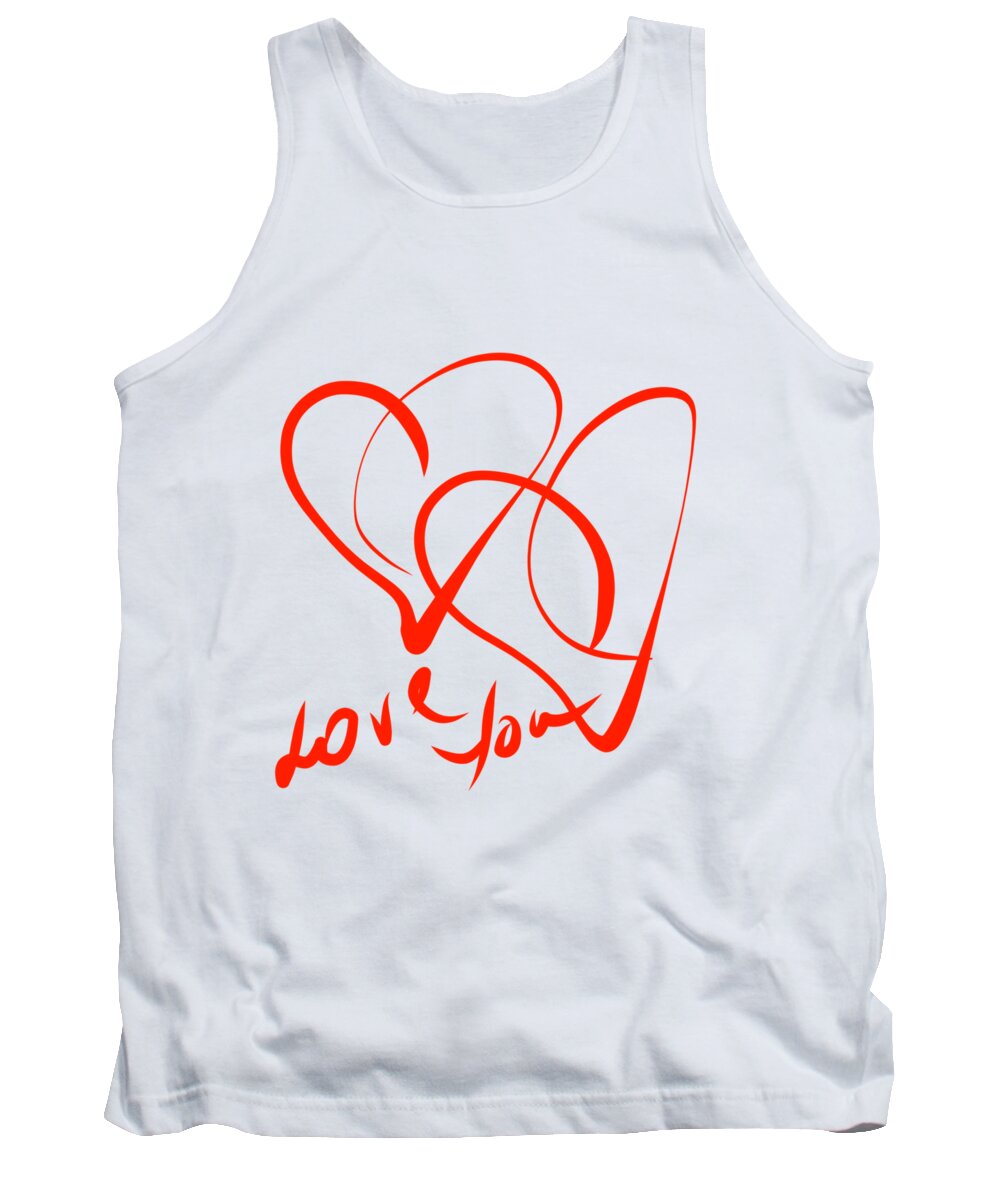 Love Tank Top featuring the digital art Love You #1 by Cristina Stefan