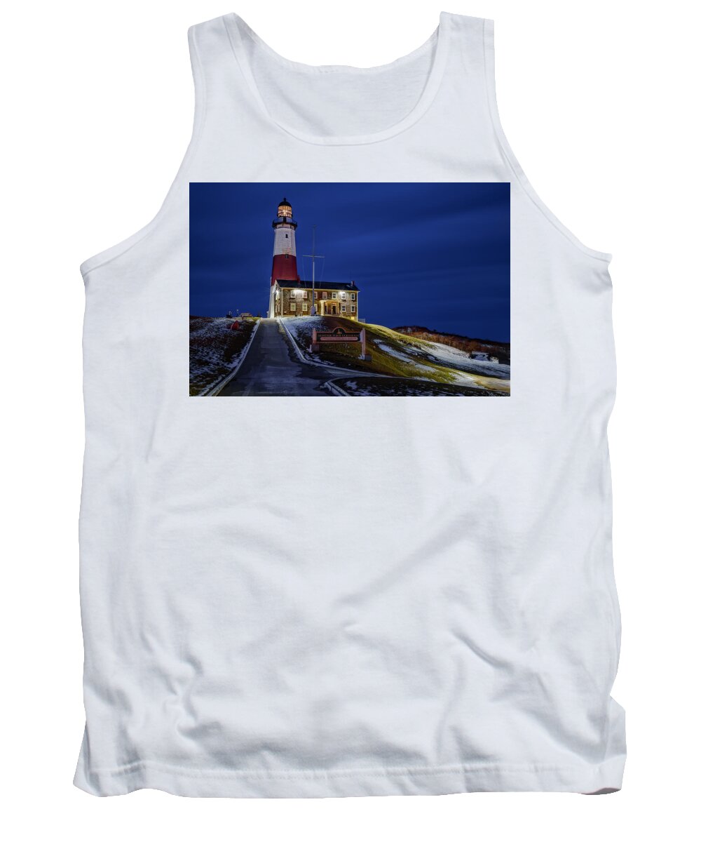 Montauck Point Lighthouse Tank Top featuring the photograph Montauk Point Lighthouse #1 by Susan Candelario