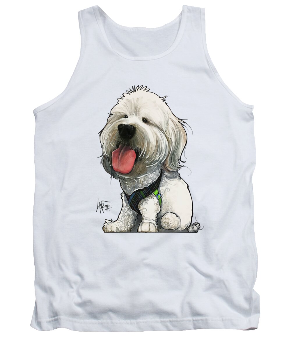 Canine Caricature Tank Top featuring the drawing Deluna 3182 2 by John LaFree