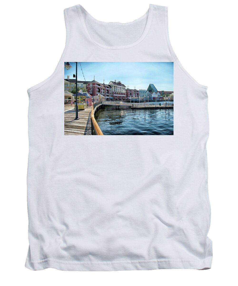 Boardwalk Tank Top featuring the photograph Strolling On The Boardwalk At Disney World MP by Thomas Woolworth