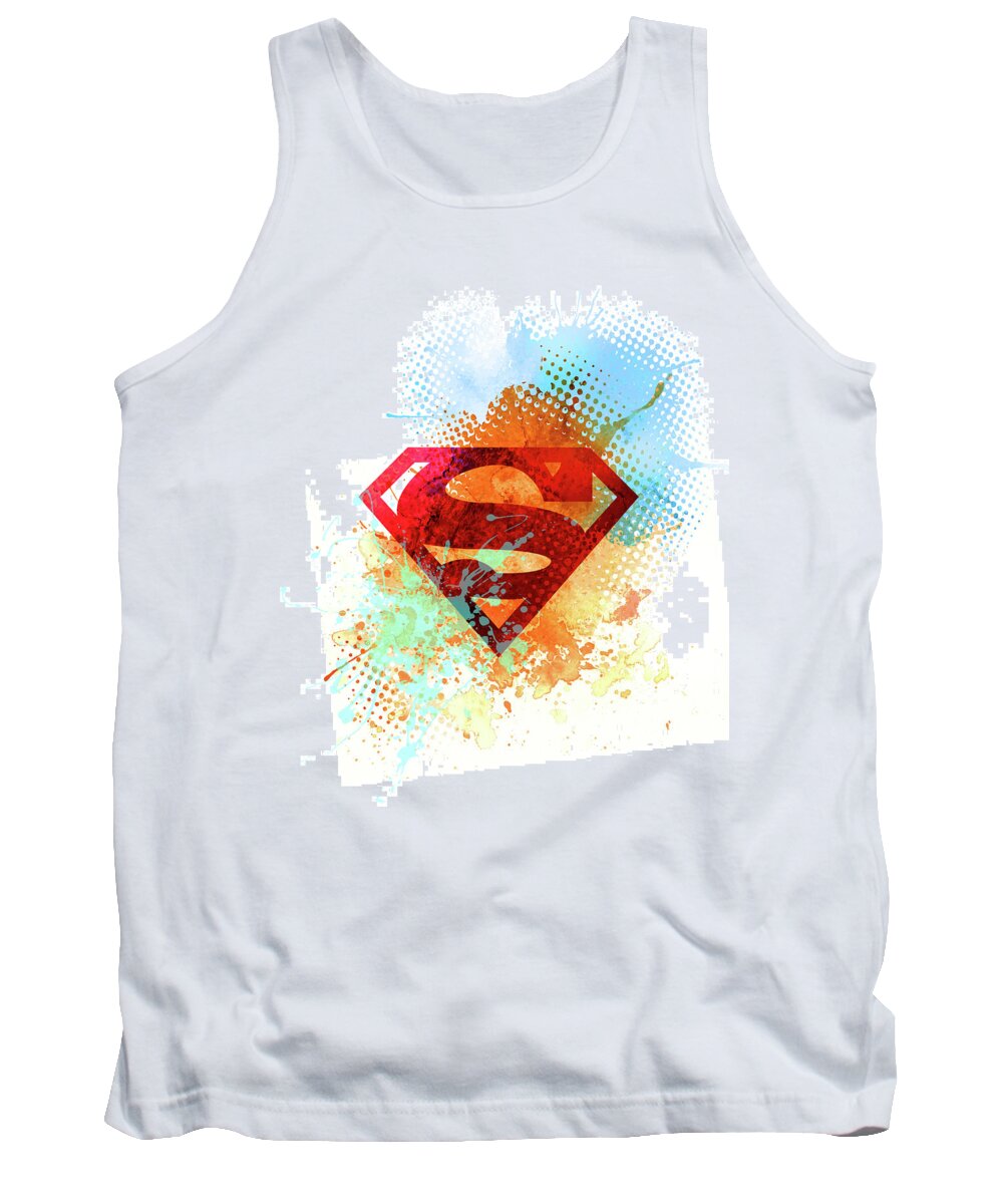 Art Print Tank Top featuring the painting Superman #1 by Art Popop
