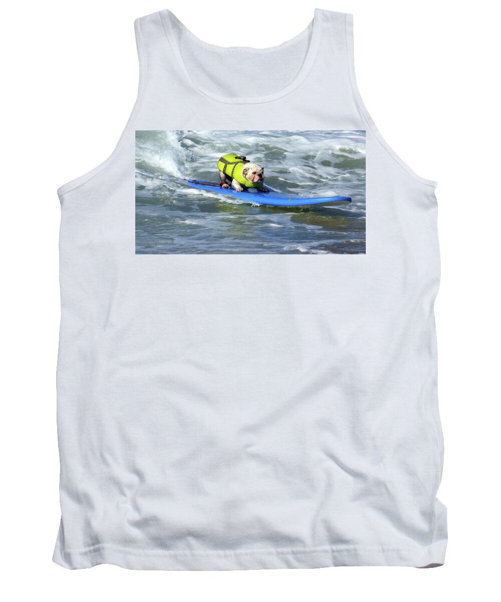 Dog Tank Top featuring the photograph Surfing Dog #2 by Thanh Thuy Nguyen