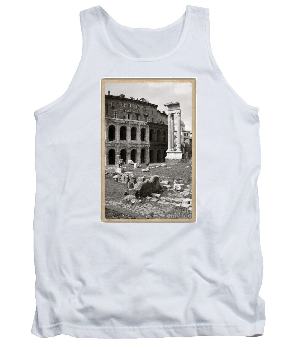 Theatre Of Marcellus Tank Top featuring the photograph Theatre of Marcellus Black and White by Stefano Senise