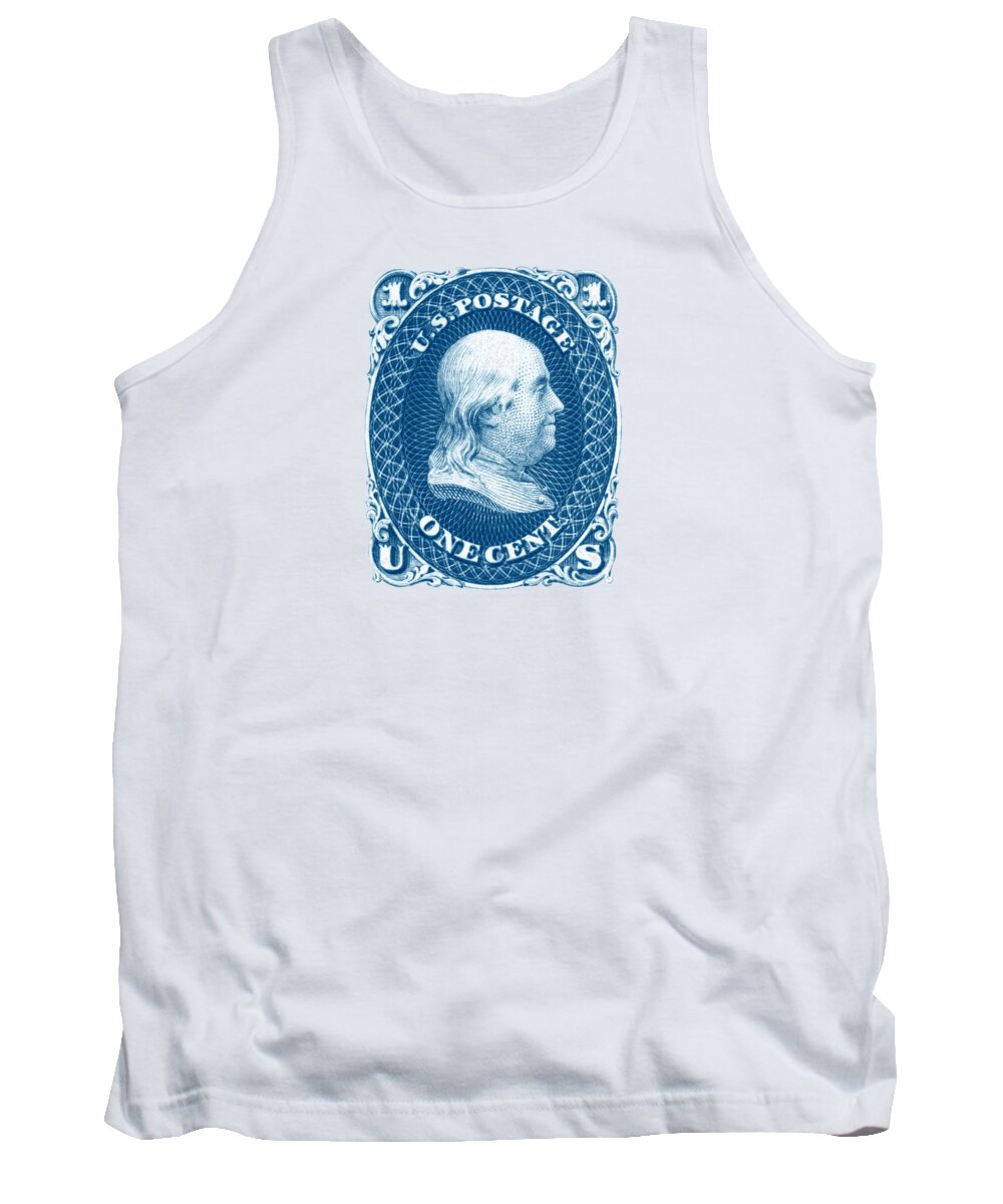 Benjamin Franklin Tank Top featuring the painting 1861 Benjamin Franklin Stamp by Historic Image