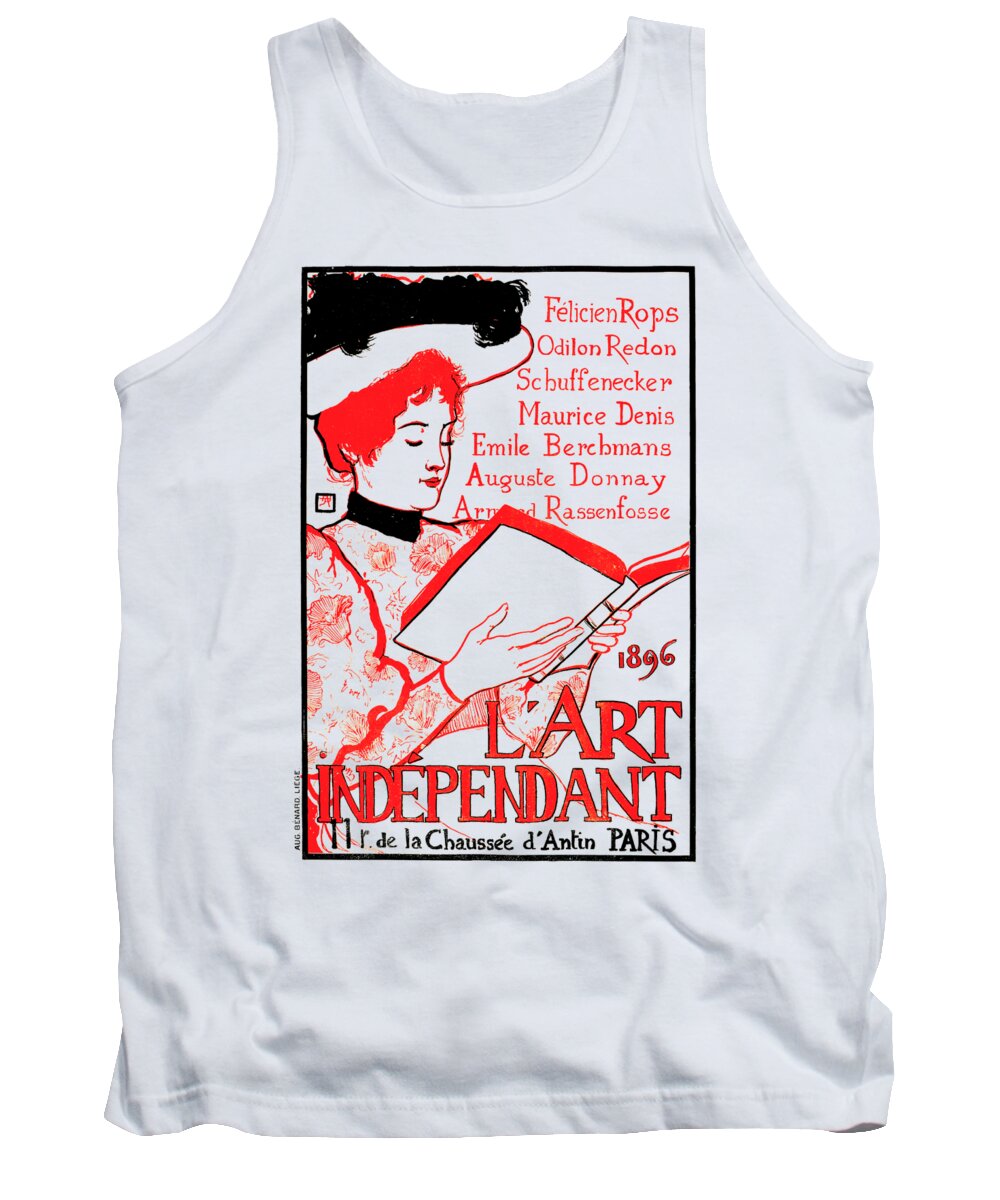 Literary Tank Top featuring the photograph 1896 Art Independant literary cover by Heidi De Leeuw