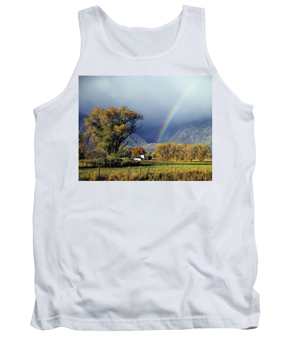 1m6345 Tank Top featuring the photograph 1M6345 Rainbow in Sierras by Ed Cooper Photography