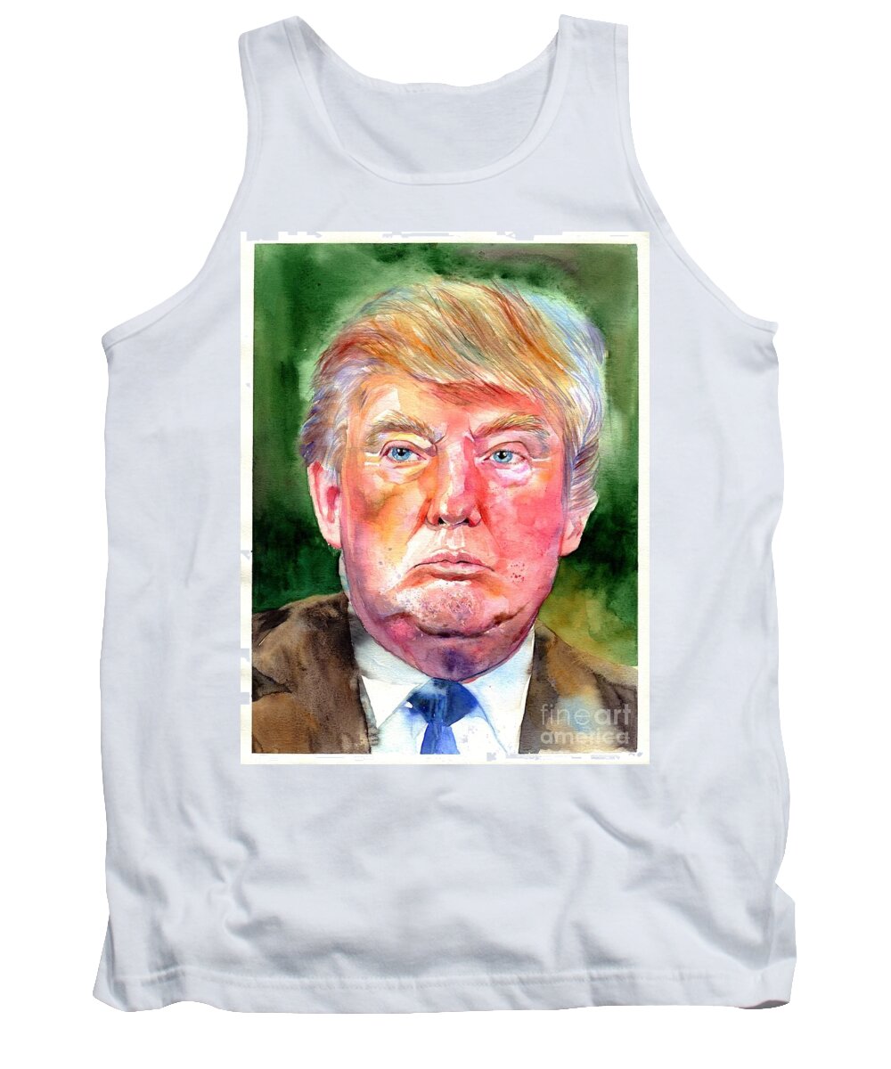 Donald Tank Top featuring the painting President Donald Trump #2 by Suzann Sines