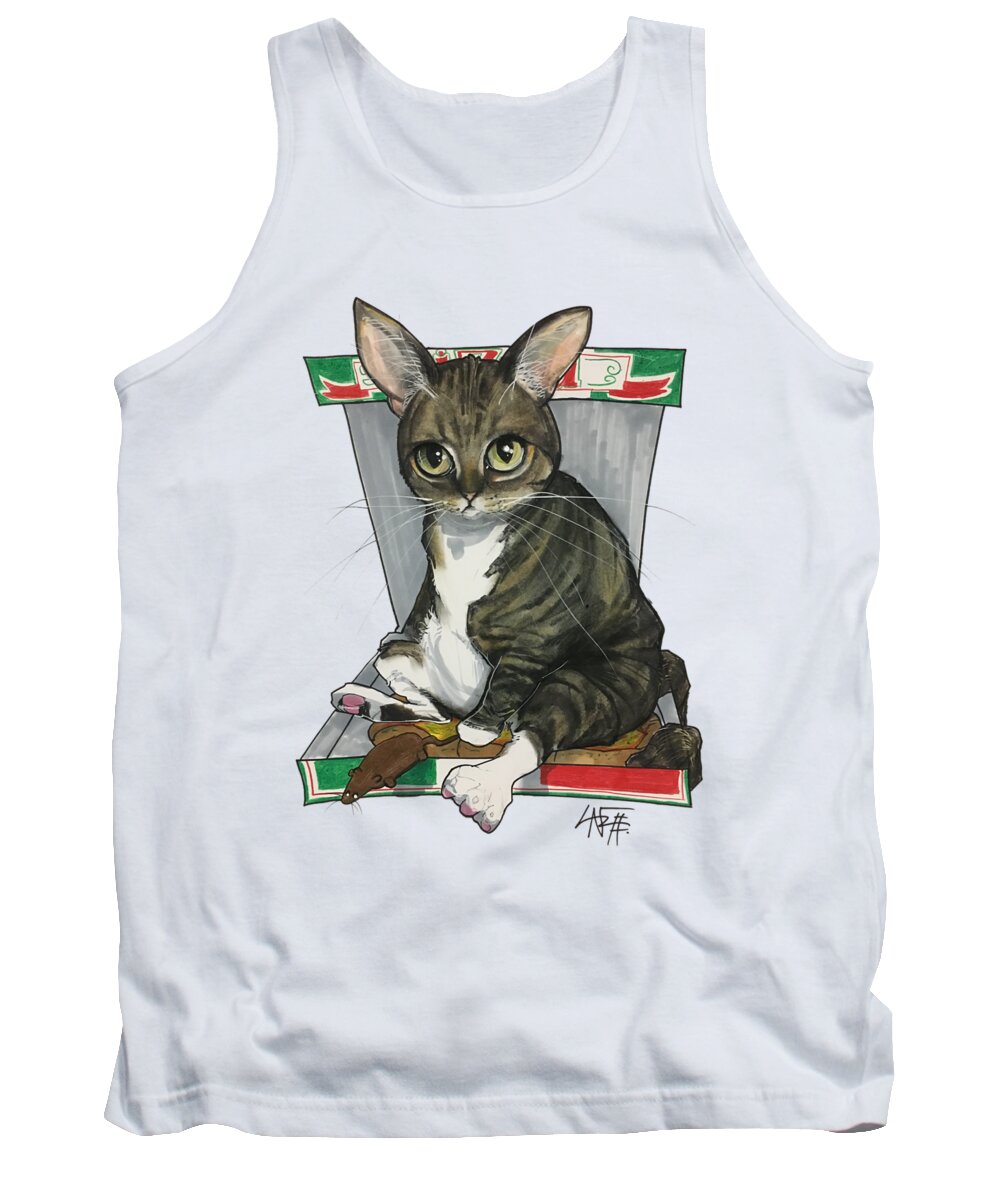 Cat Tank Top featuring the drawing 2569 Bailey by Canine Caricatures By John LaFree