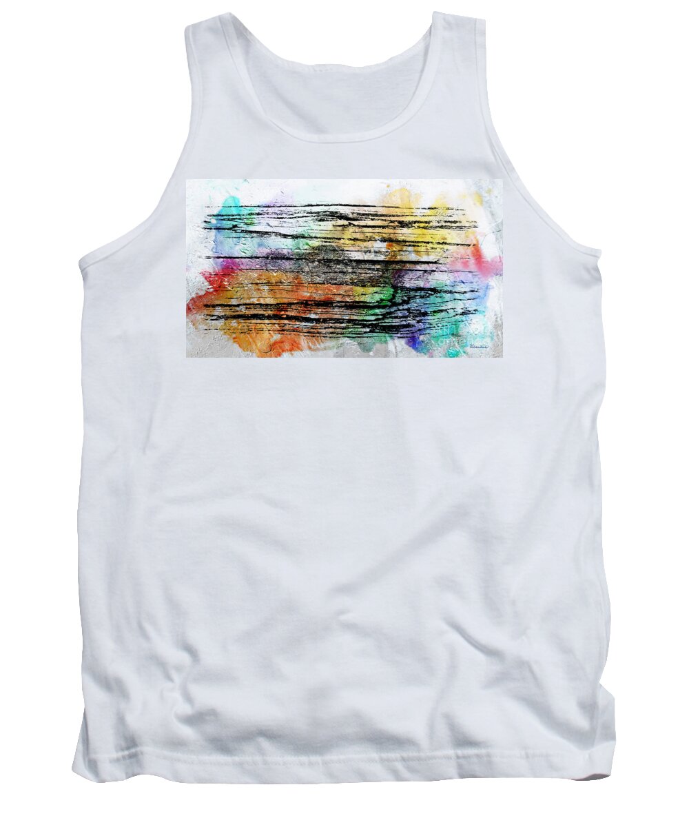 Abstract Tank Top featuring the painting 2g Abstract Expressionism Digital Painting by Ricardos Creations