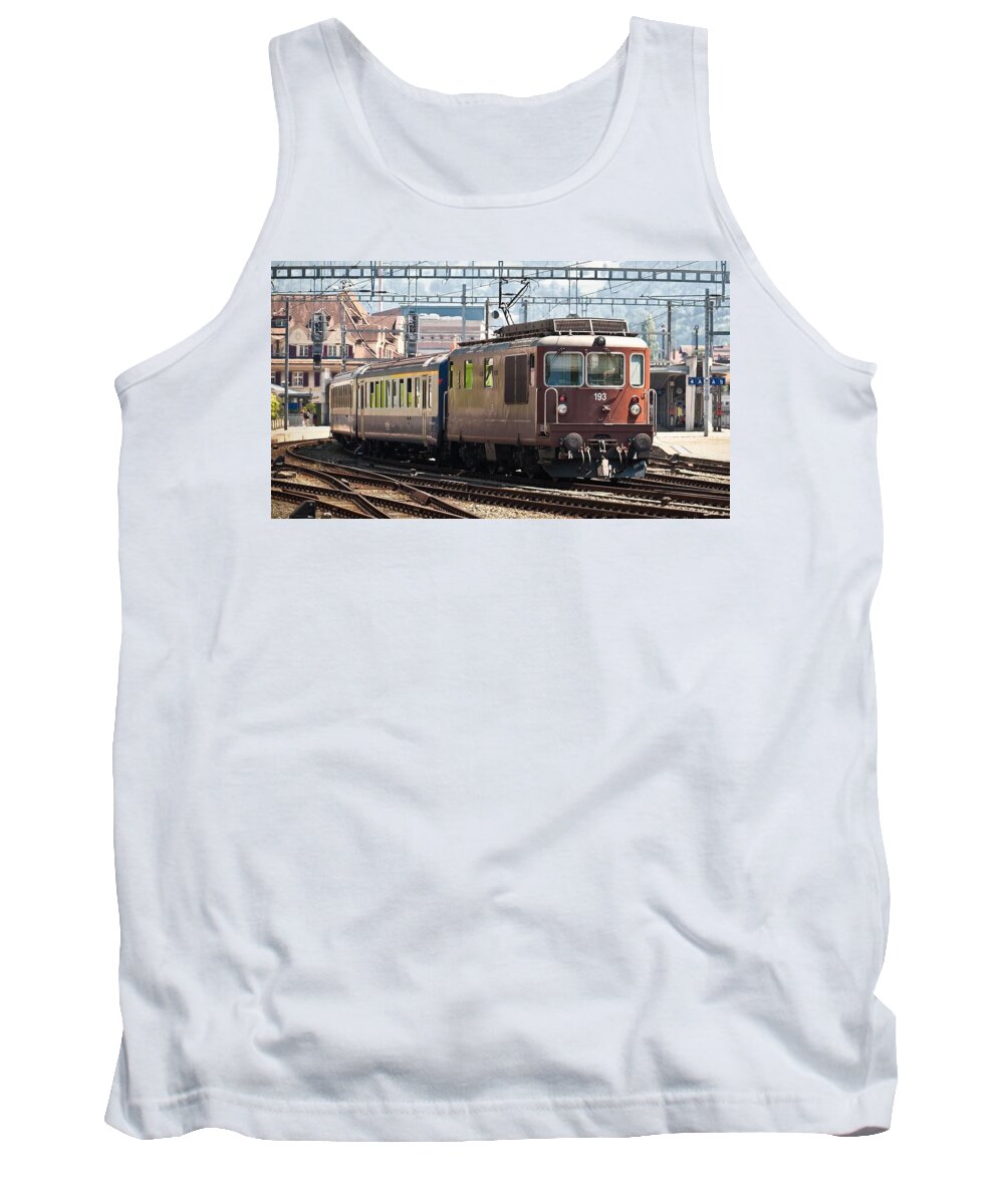 Train Tank Top featuring the digital art Train #31 by Super Lovely