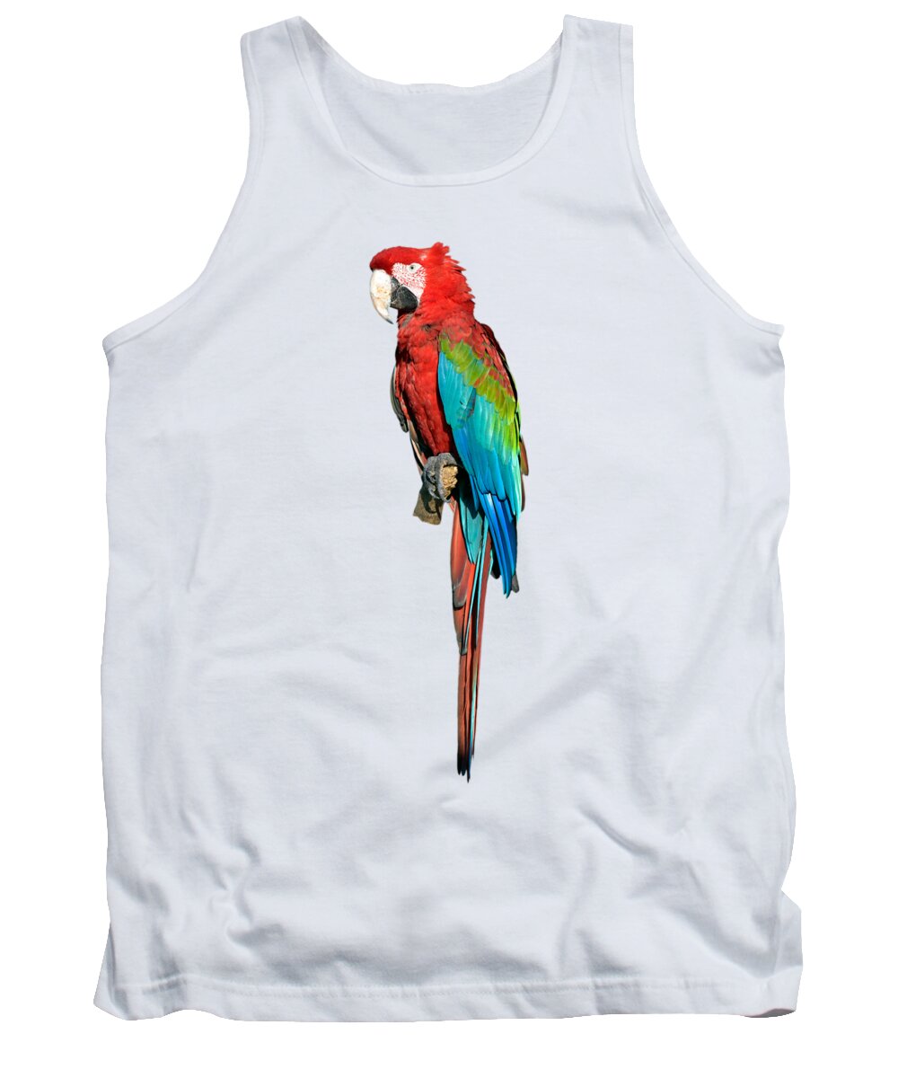 Red And Green Macaw Tank Top featuring the photograph Red and Green Macaw #4 by George Atsametakis