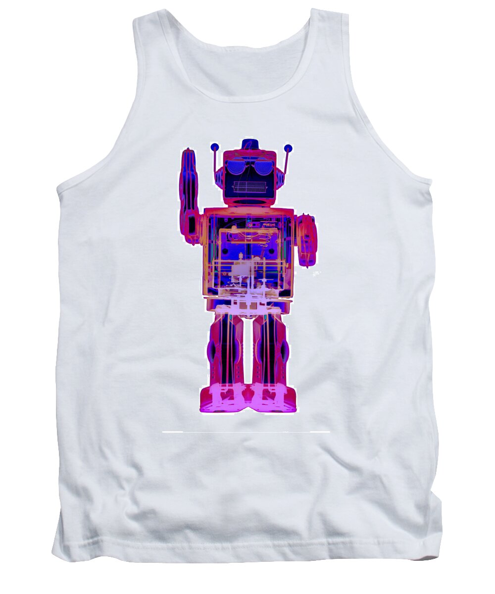X-ray Art Tank Top featuring the photograph 4N0D3 X-ray Robot Art No. 2 by Roy Livingston