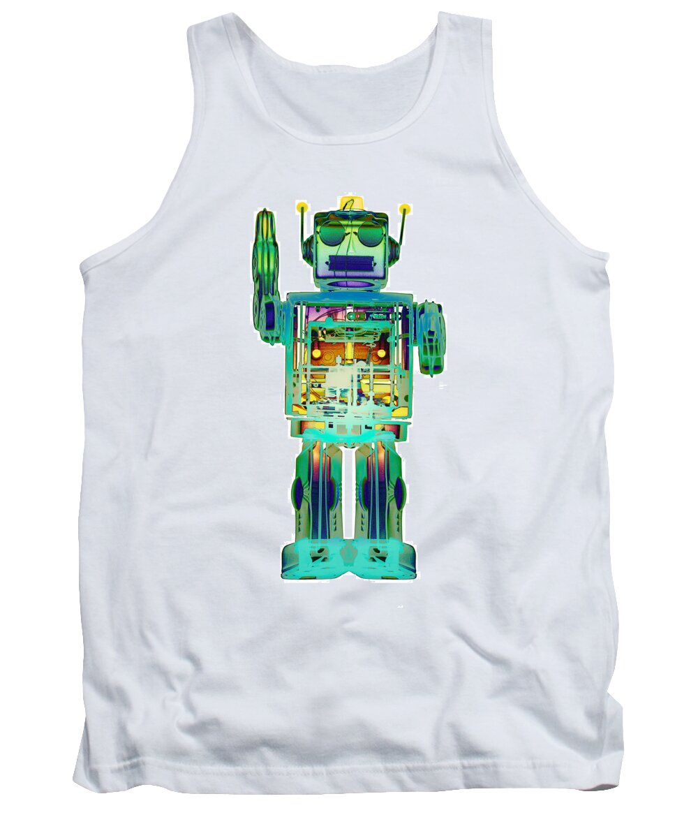 X-ray Art Tank Top featuring the photograph 4N0D3X-ray Robot Art by Roy Livingston