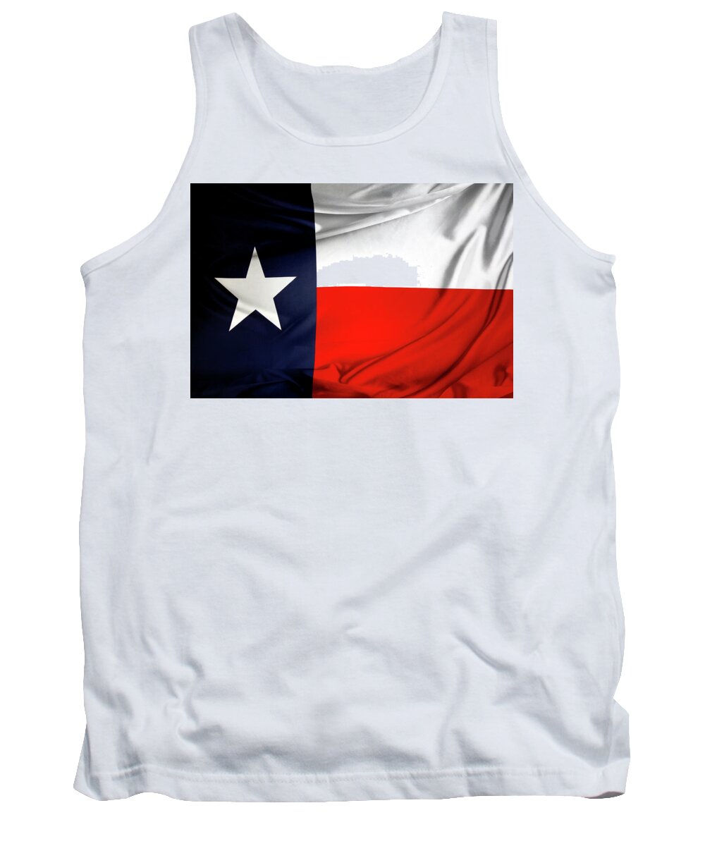 Flag Tank Top featuring the photograph Texas flag #7 by Les Cunliffe