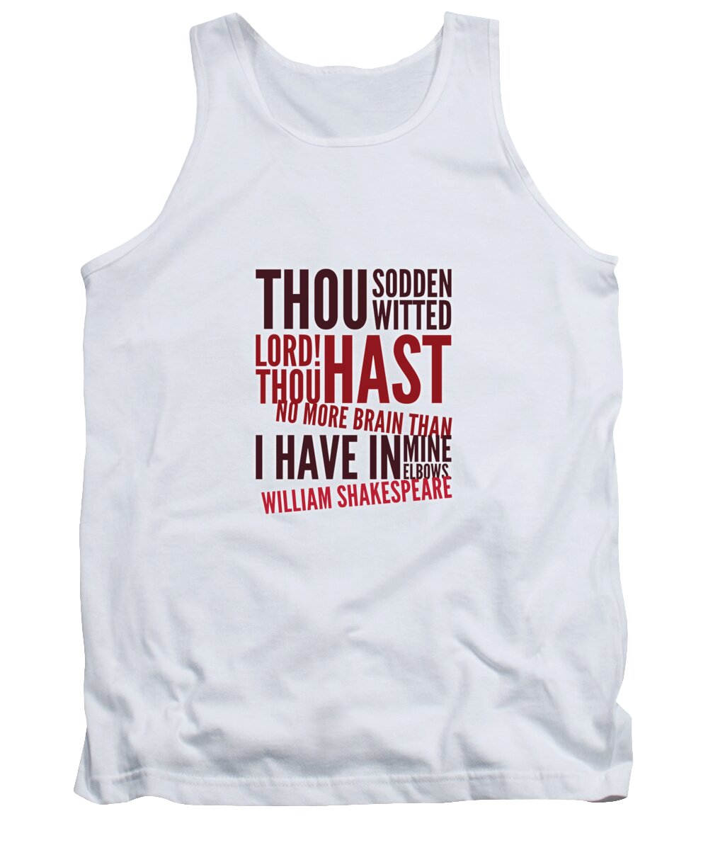 William Tank Top featuring the digital art William Shakespeare, Insults and Profanities #7 by Esoterica Art Agency