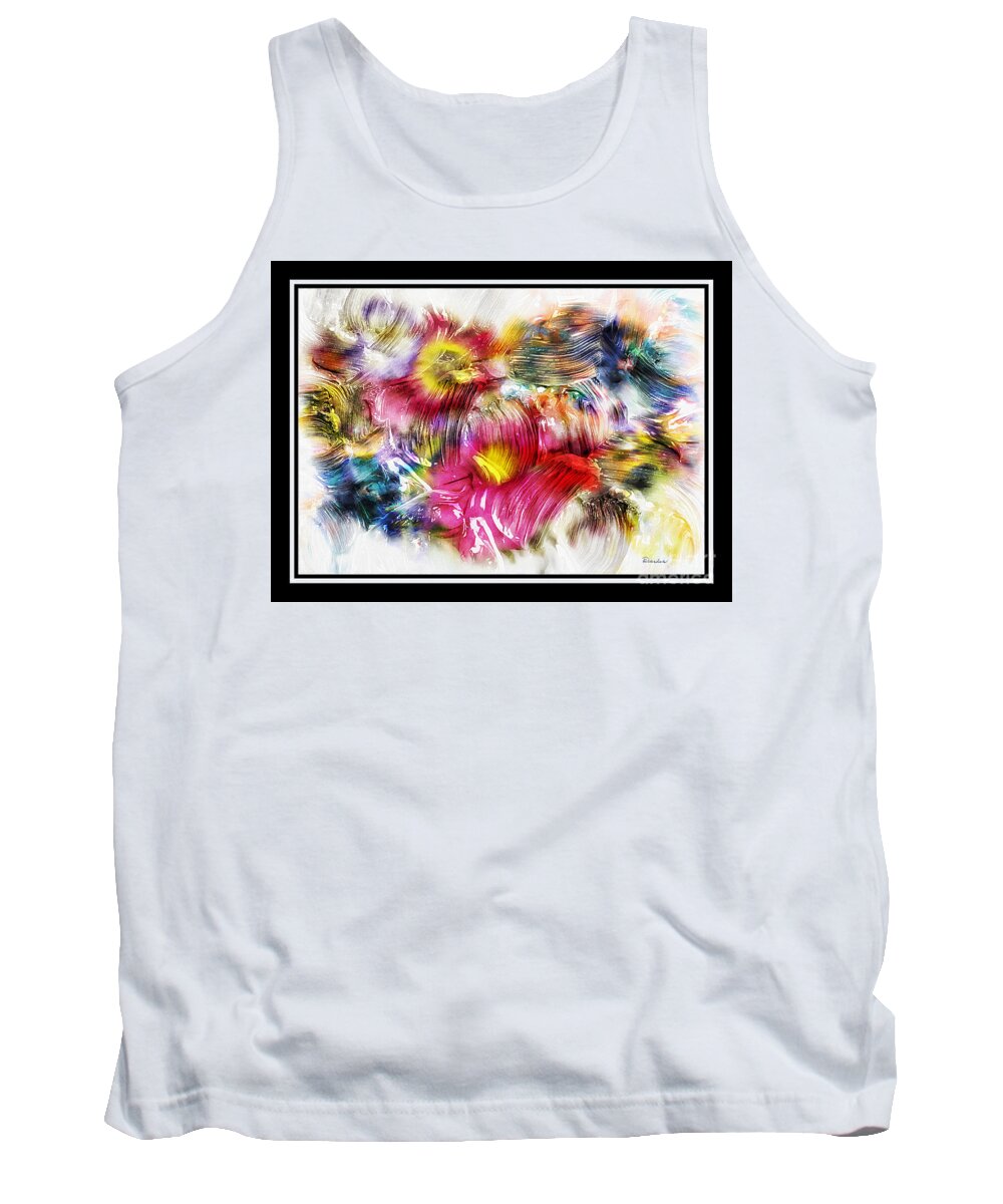 Abstract Tank Top featuring the painting 7d Abstract Expressionism Digital Painting by Ricardos Creations