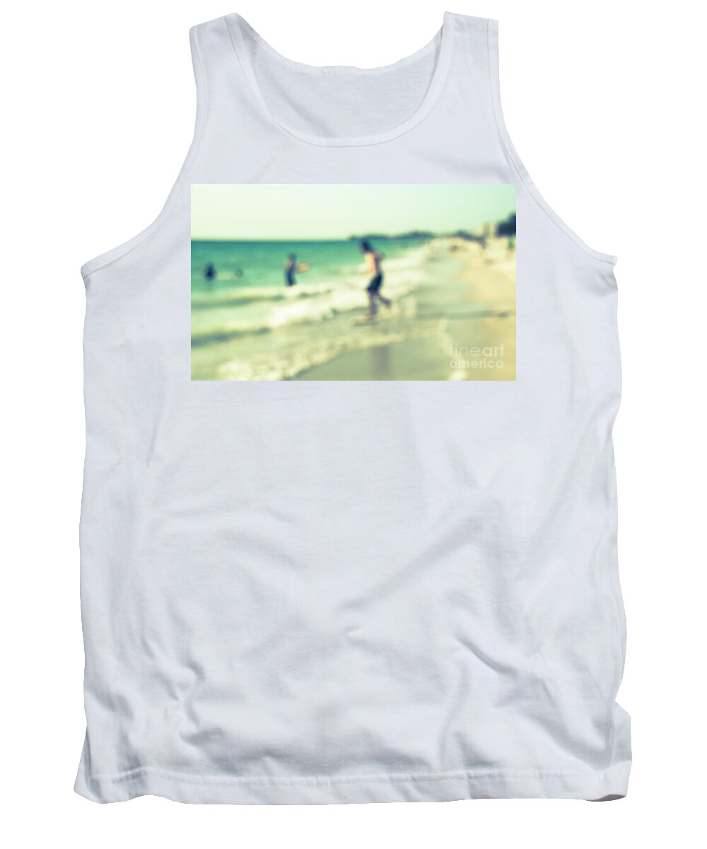 Beach Tank Top featuring the photograph a day at the beach III by Hannes Cmarits