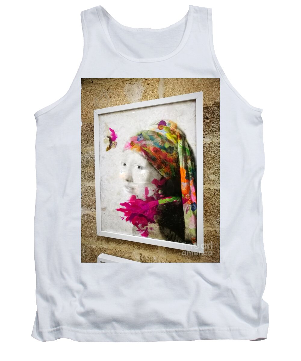 Johannes Vermeer Tank Top featuring the photograph A girl with a pearl by Jarek Filipowicz