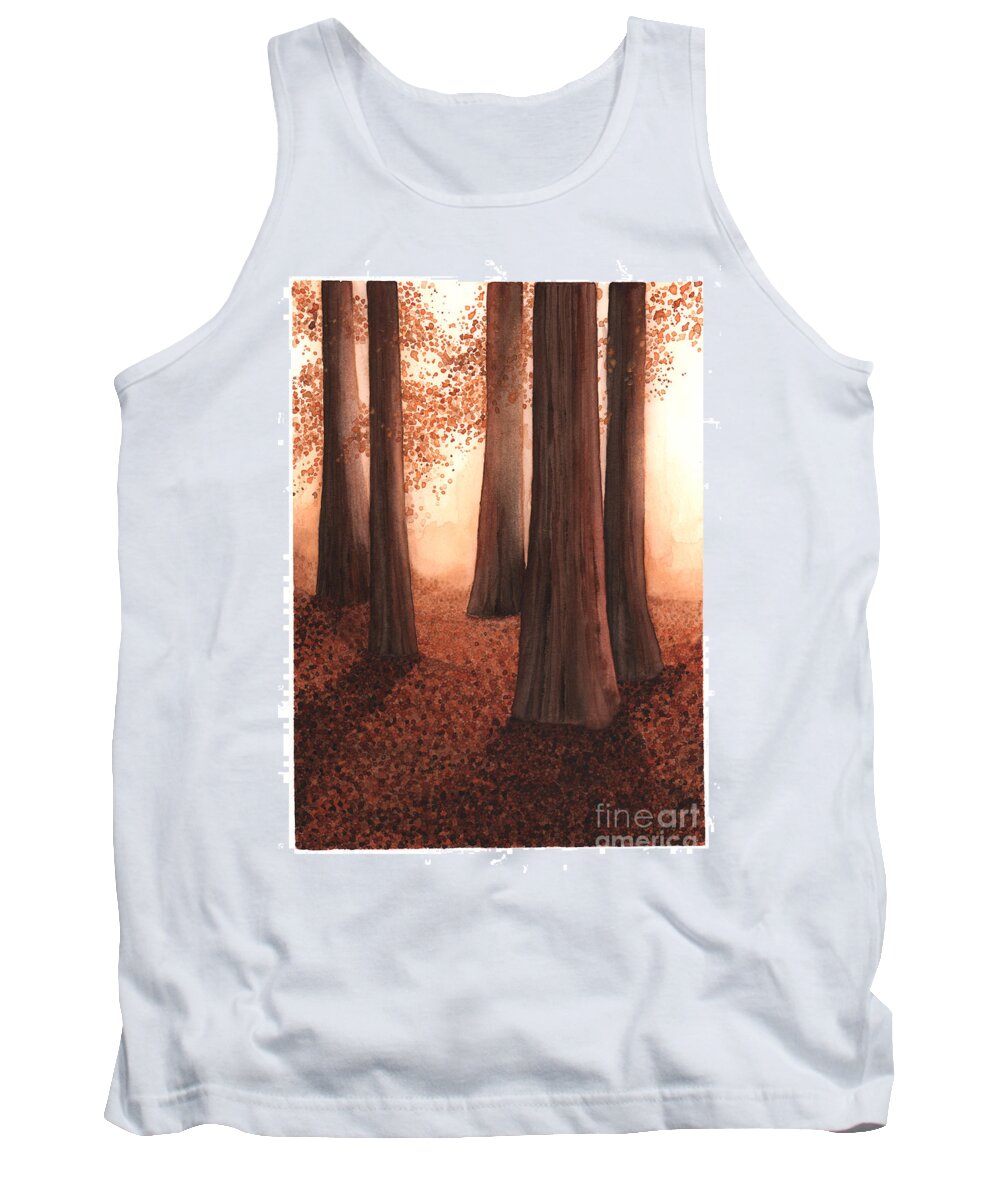 Art Tank Top featuring the painting A Light in the Woods by Hilda Wagner