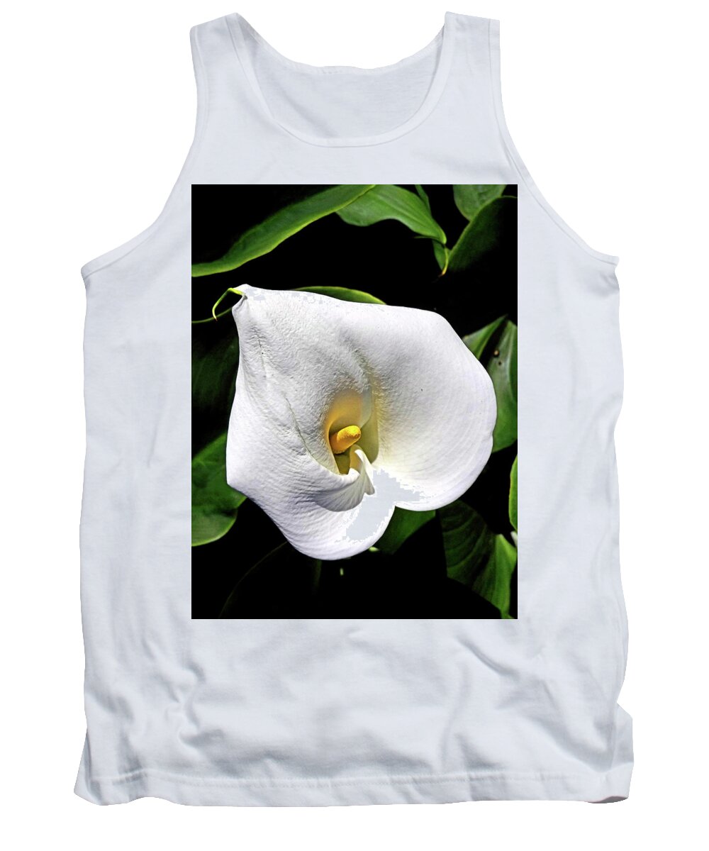 Lily Tank Top featuring the digital art A Lily Awakens by Joseph Coulombe