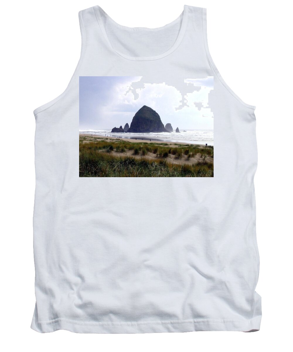 Cannon Beach Tank Top featuring the photograph A Walk In The Mist by Will Borden