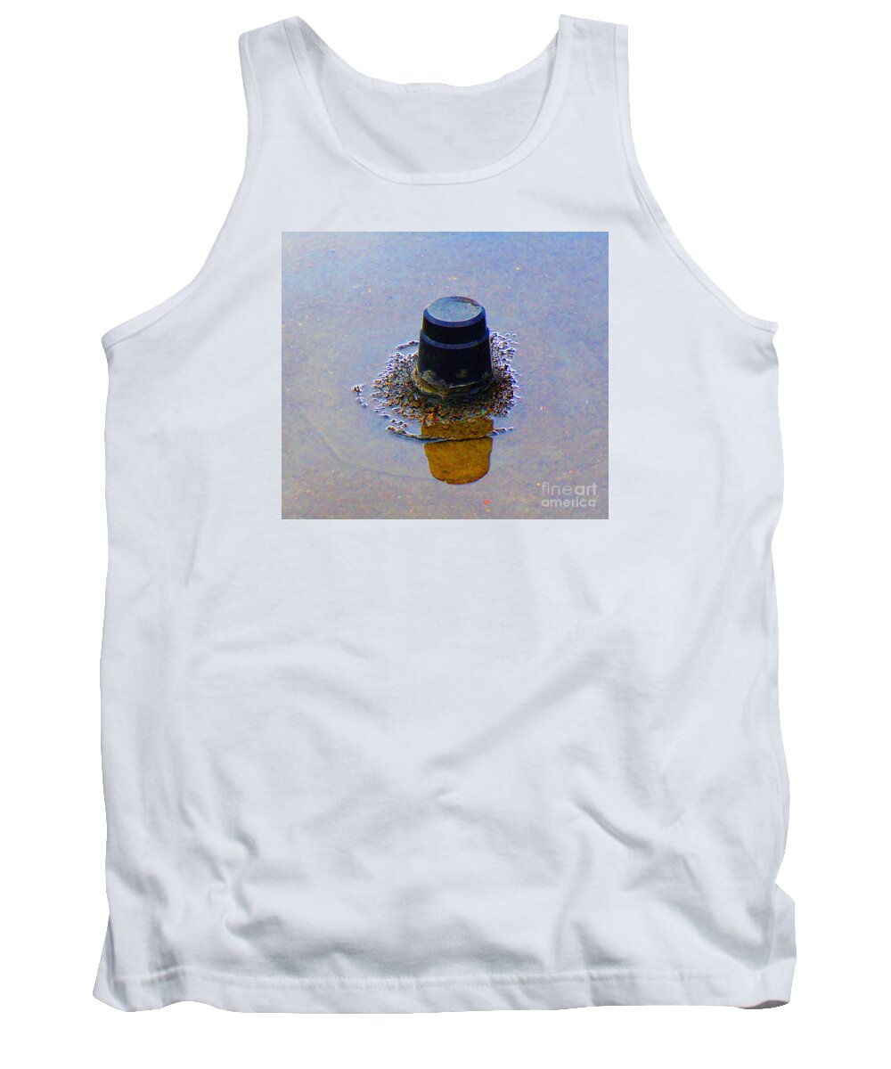  Tank Top featuring the photograph Abstract 4 Brown Reflection from Blue Cap by David Frederick