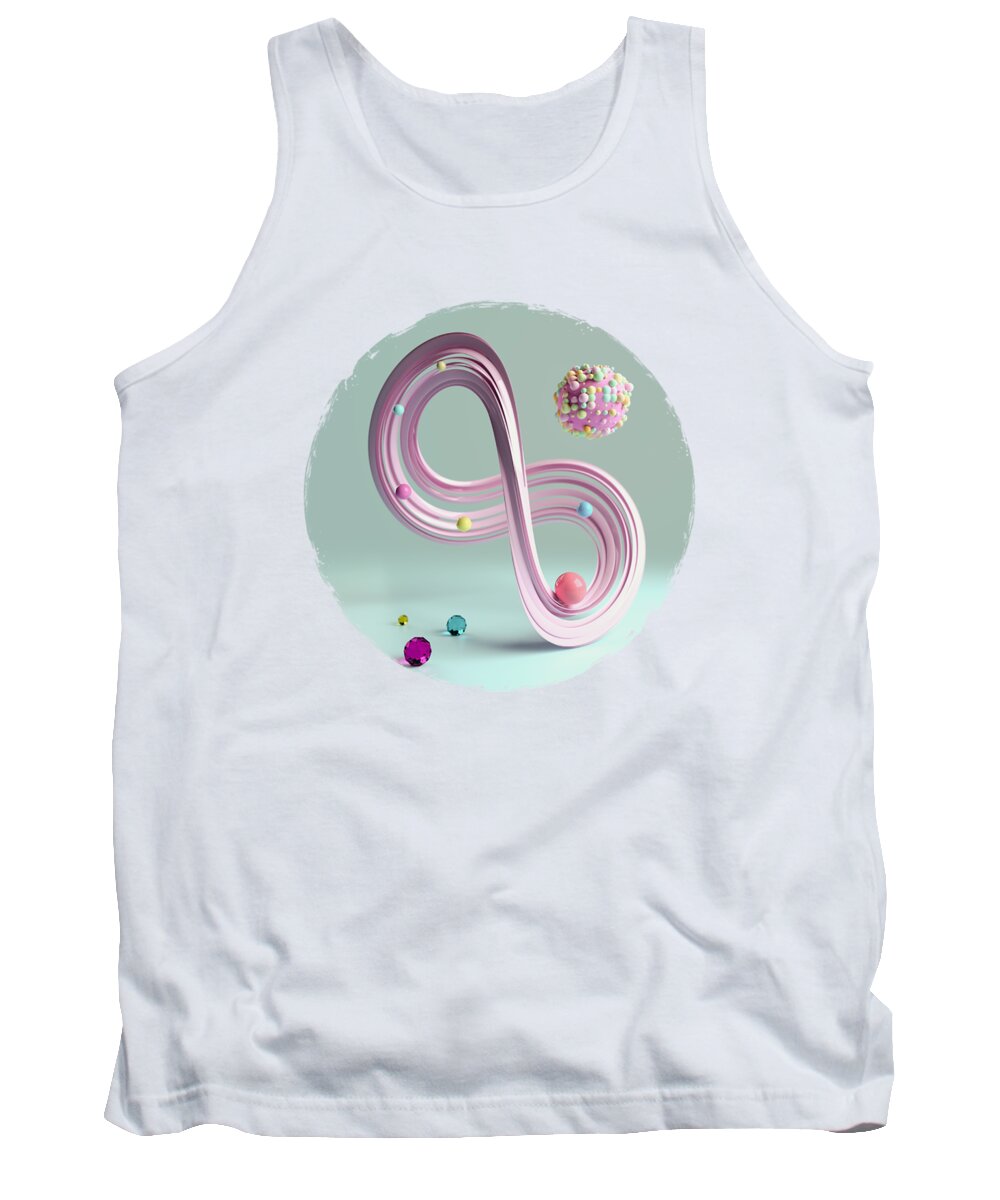 Abstract Tank Top featuring the digital art Abstract Studio 4 by Spacefrog Designs