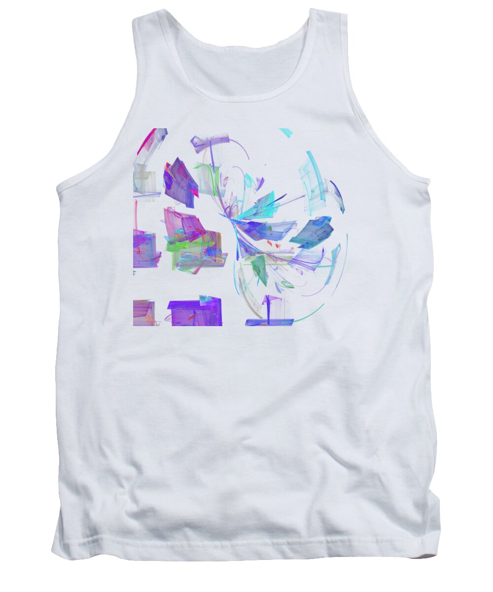 Pastel Tank Top featuring the digital art Action in Pastel by Ilia -
