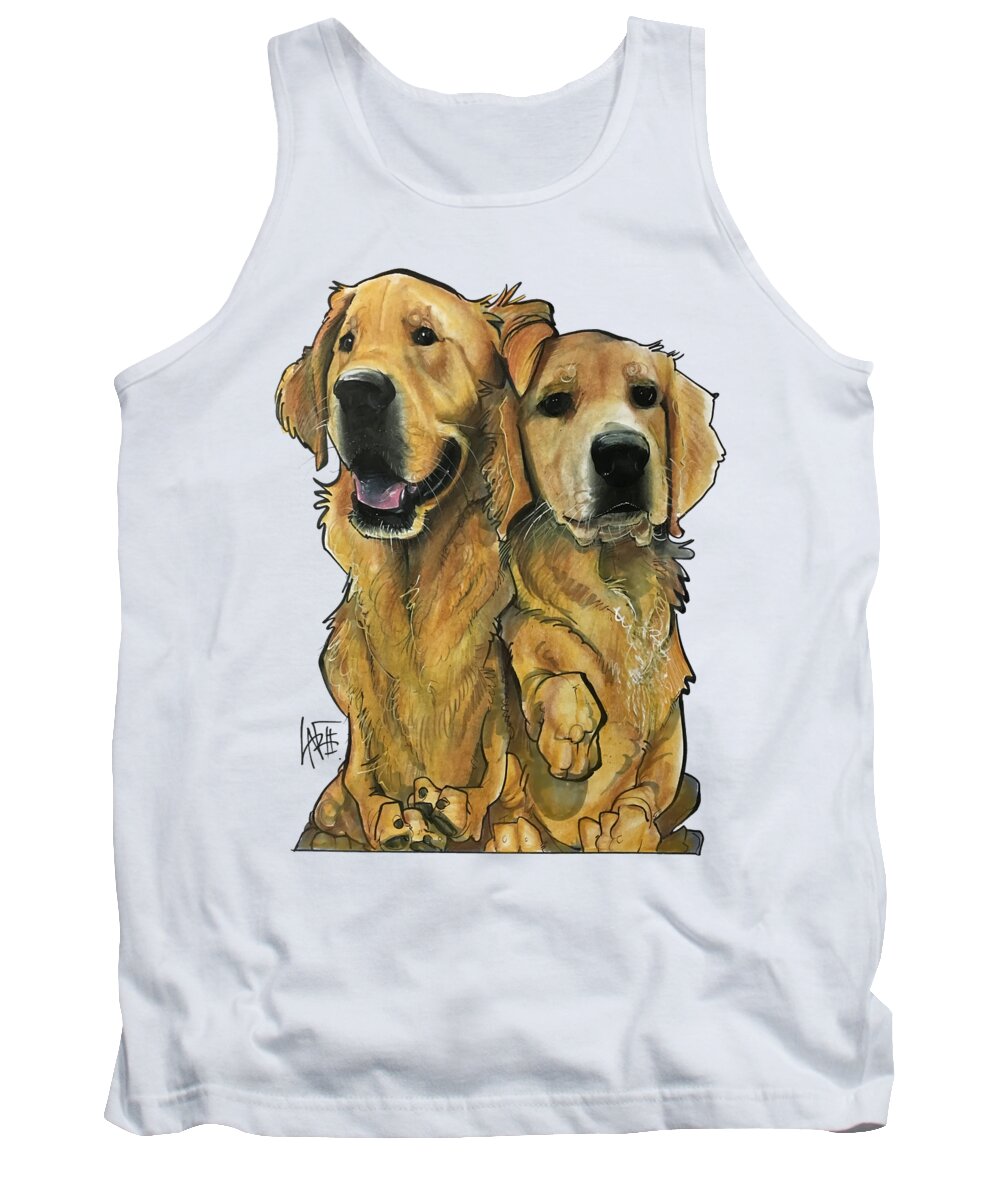 Pet Portrait Tank Top featuring the drawing Adie 3320 by Canine Caricatures By John LaFree