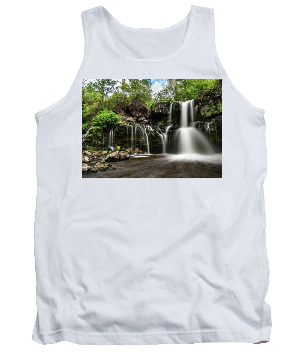 Waterfall Tank Top featuring the photograph Akron Falls by Dave Niedbala