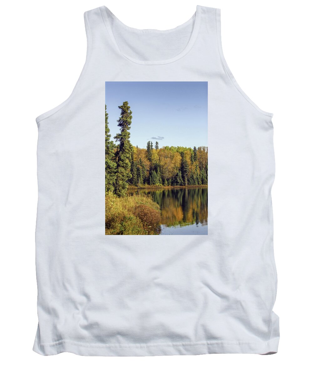 Alaska Tank Top featuring the photograph Alaskan Lake in Autumn by Patrick Wolf