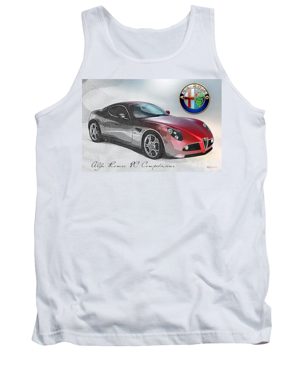 Wheels Of Fortune By Serge Averbukh Tank Top featuring the photograph Alfa Romeo 8C Competizione by Serge Averbukh
