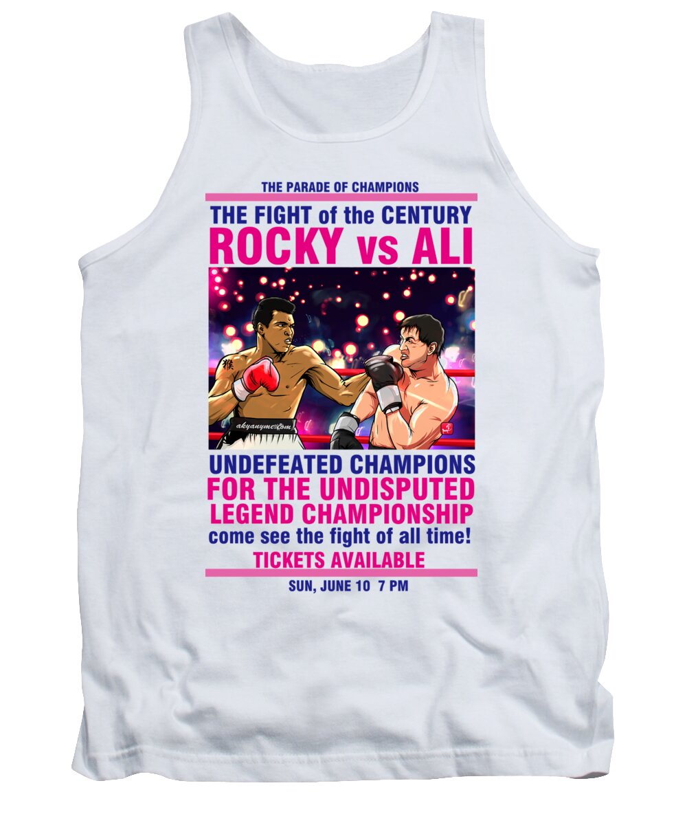 Muhammadali Tank Top featuring the painting Ali vs Rocky by Akyanyme