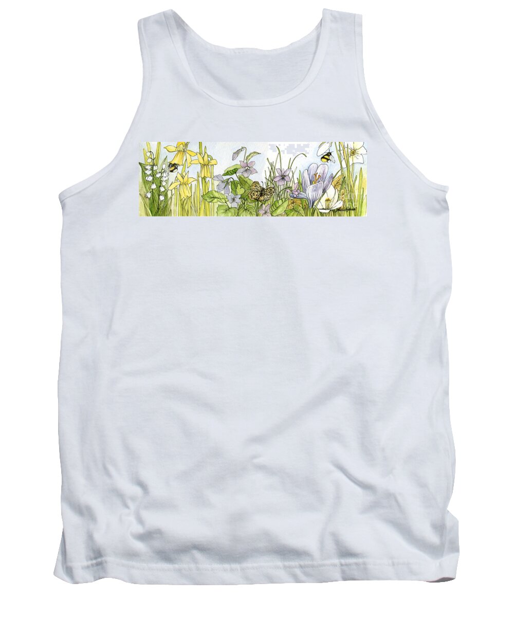 Spring Tank Top featuring the painting Alive in a Spring Garden by Laurie Rohner