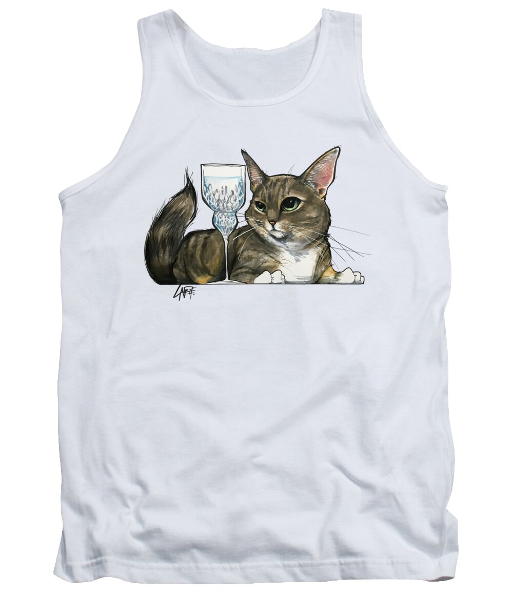 Cat Tank Top featuring the drawing Alley 3925 by Canine Caricatures By John LaFree