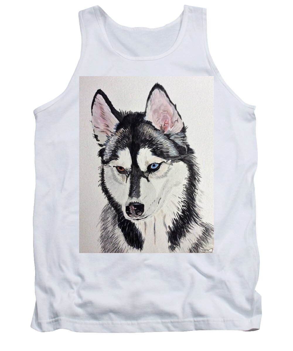Husky Tank Top featuring the painting Almost Wild by Sonja Jones