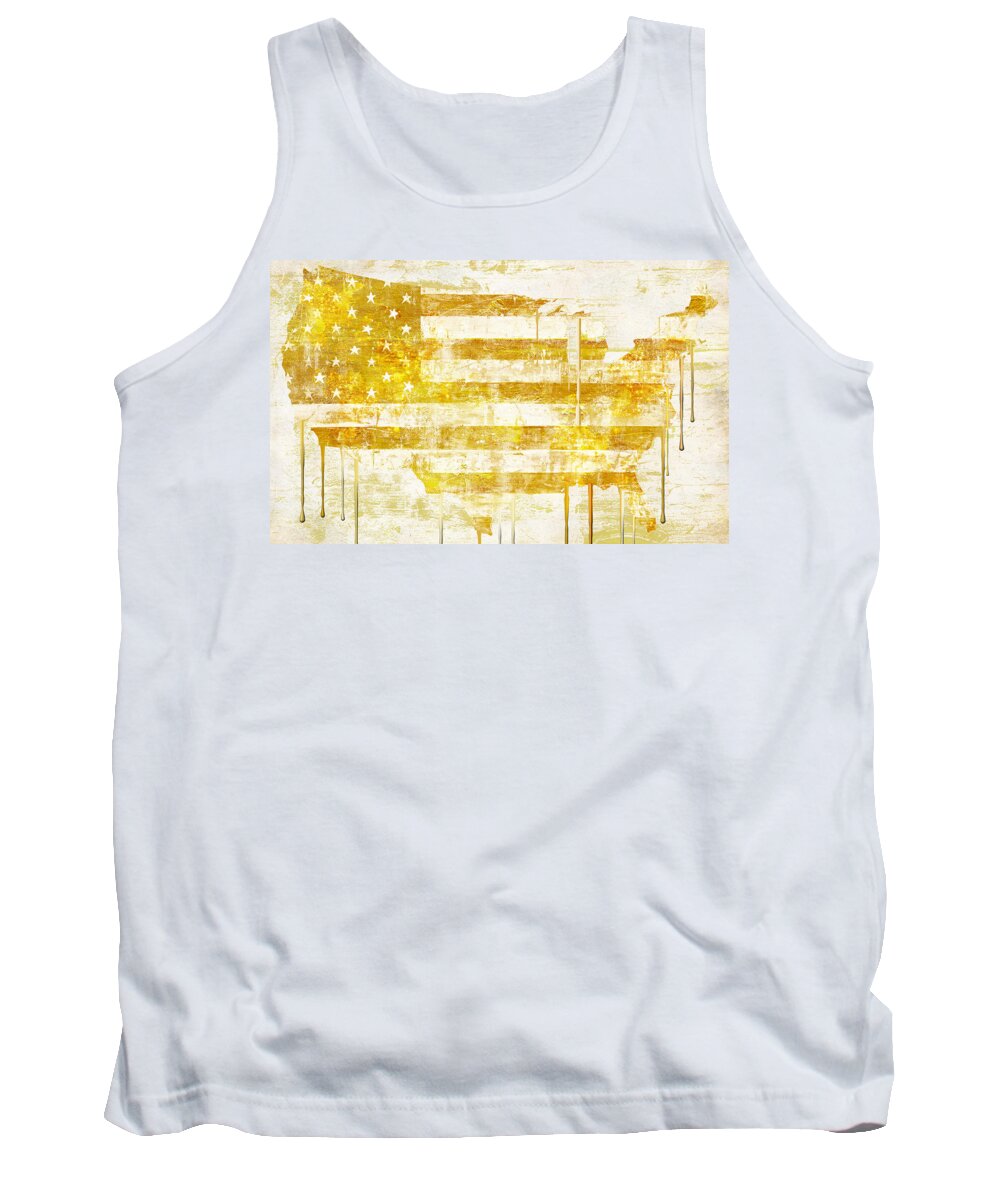 Usa Tank Top featuring the painting American Flag Map by Mindy Sommers