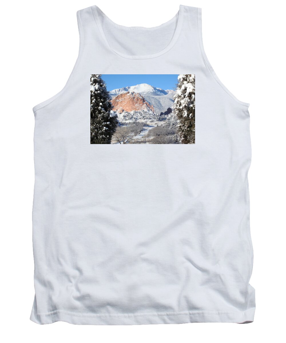 West Tank Top featuring the photograph America's Mountain by Eric Glaser