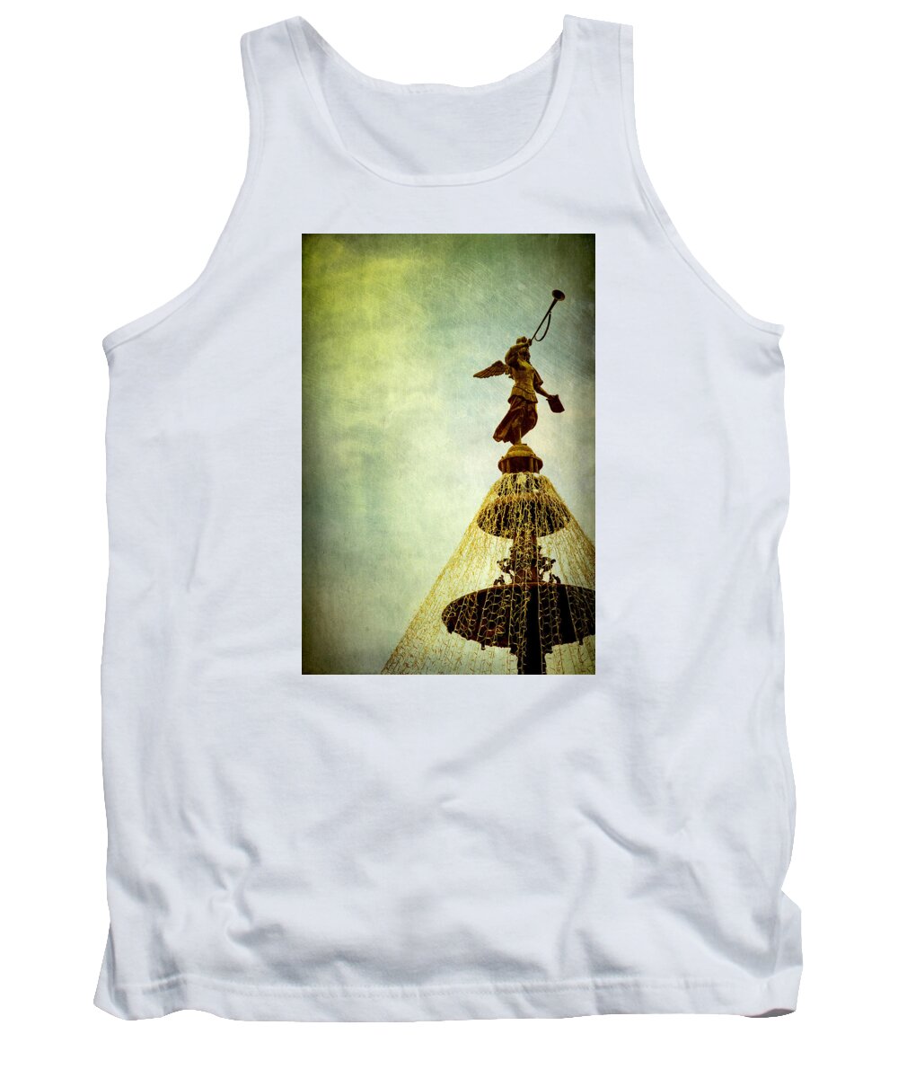Lima Tank Top featuring the photograph Angel on the Fountain by Kathryn McBride