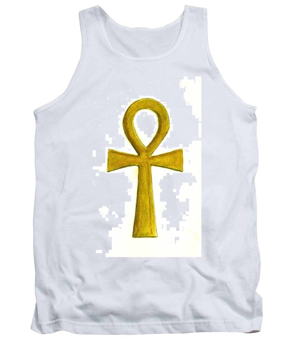 Ankh Tank Top featuring the painting Ankh  by Michael Vigliotti
