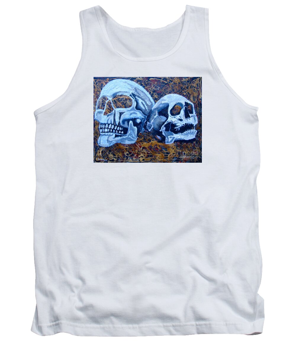 Skull Tank Top featuring the painting Anniversary by Stuart Engel