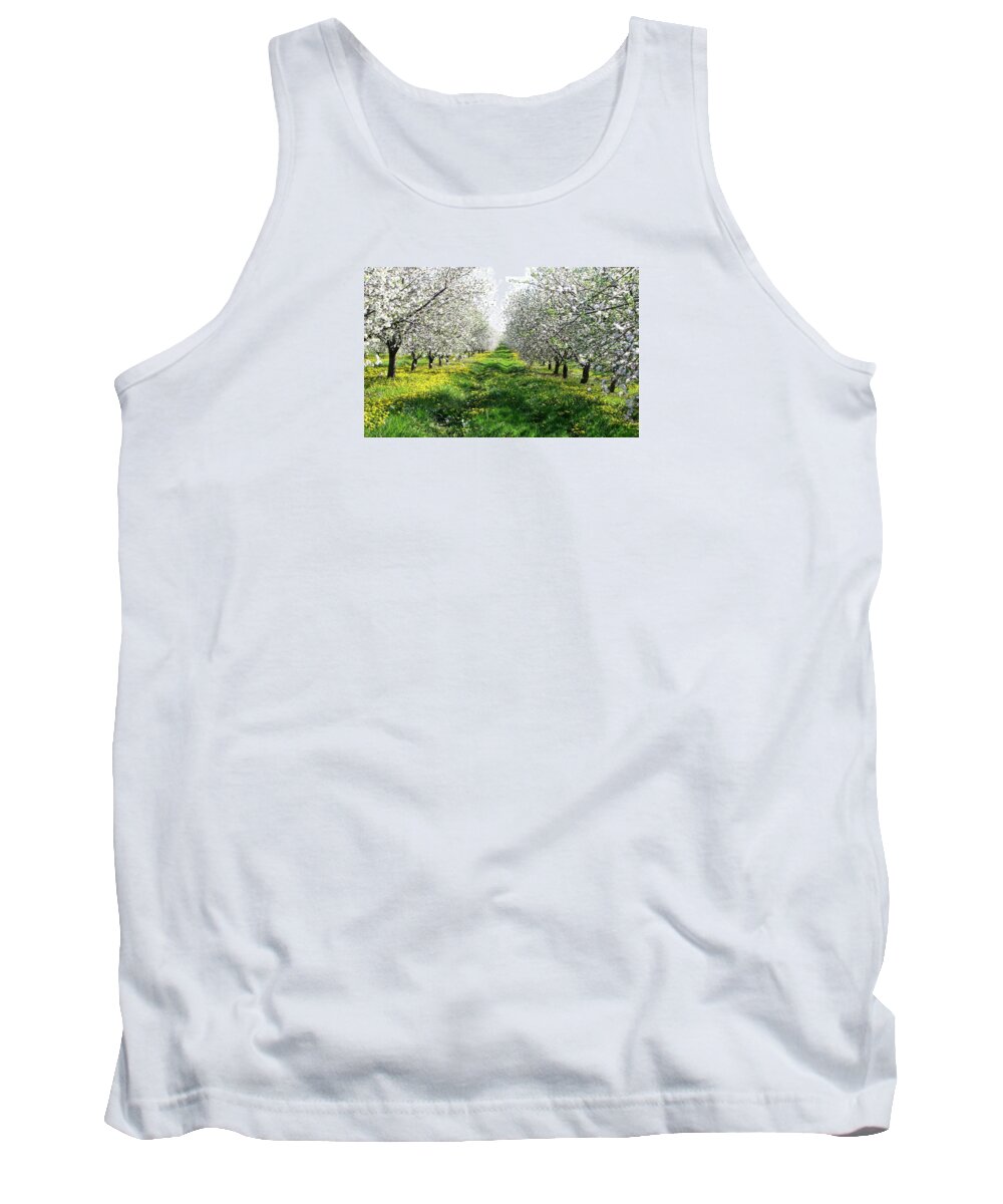 Apple Trees Tank Top featuring the photograph Apple Blossoms In Adams County by Angela Davies