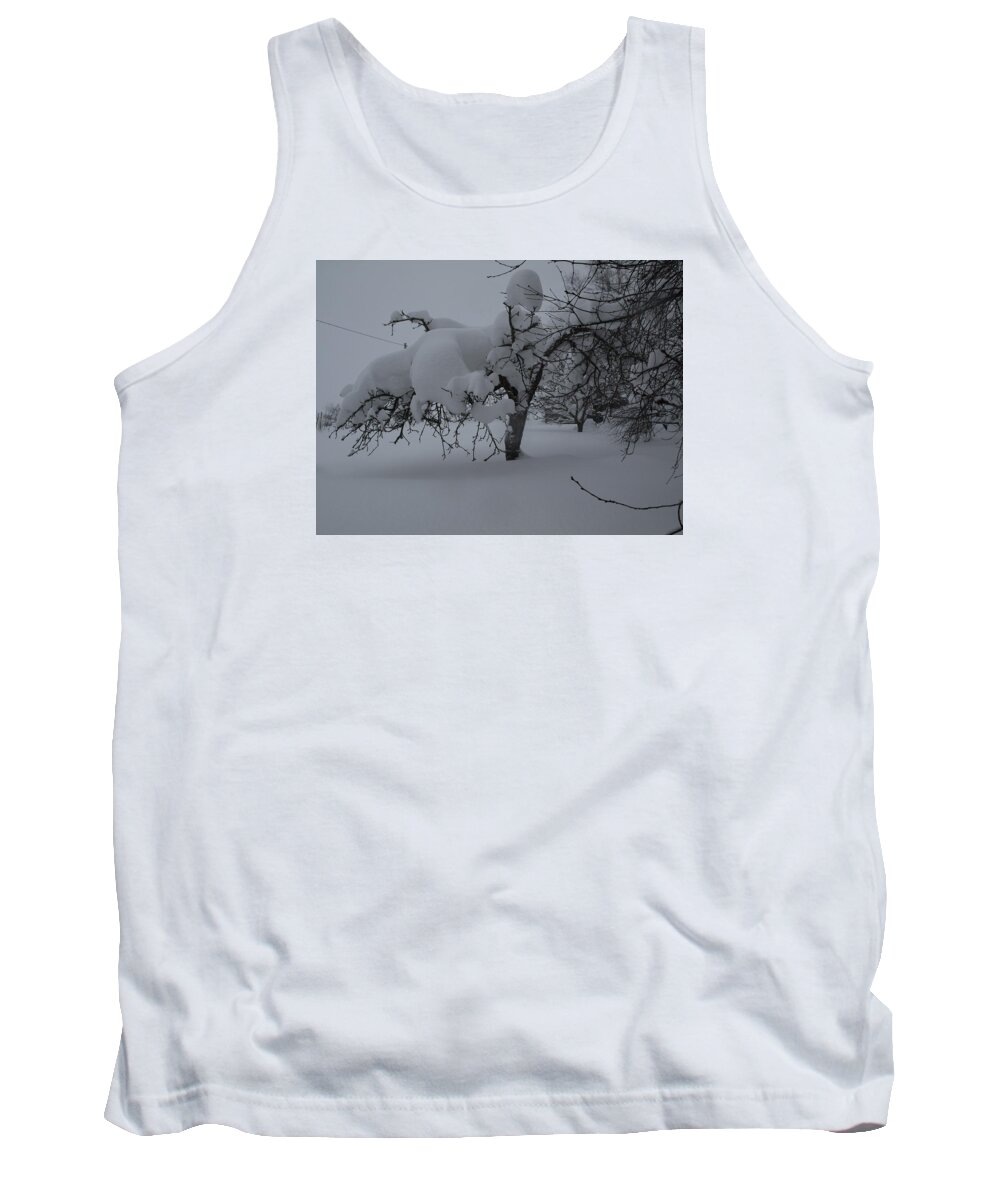 Tree Tank Top featuring the photograph Apple Tree Under The Snow by Cepha Pelagia