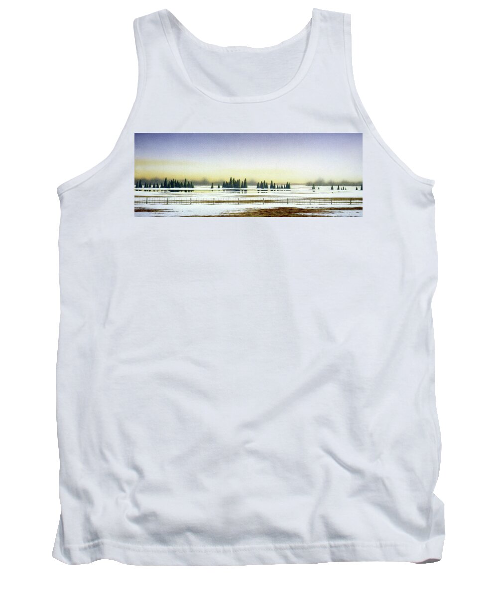 Rural Landscape Tank Top featuring the painting April Evening by Conrad Mieschke