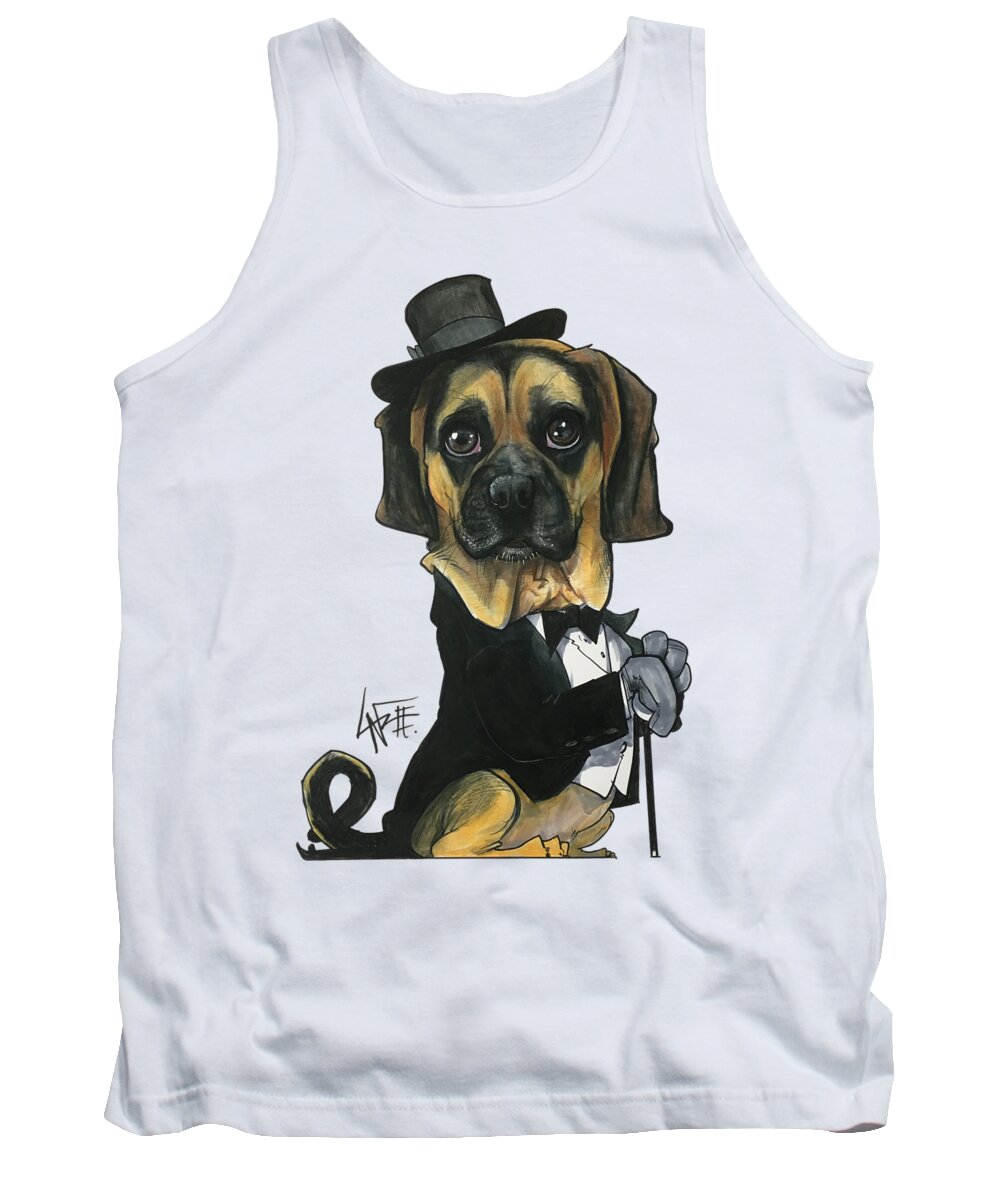 Arroyo Tank Top featuring the drawing Arroyo 18-1008 by Canine Caricatures By John LaFree